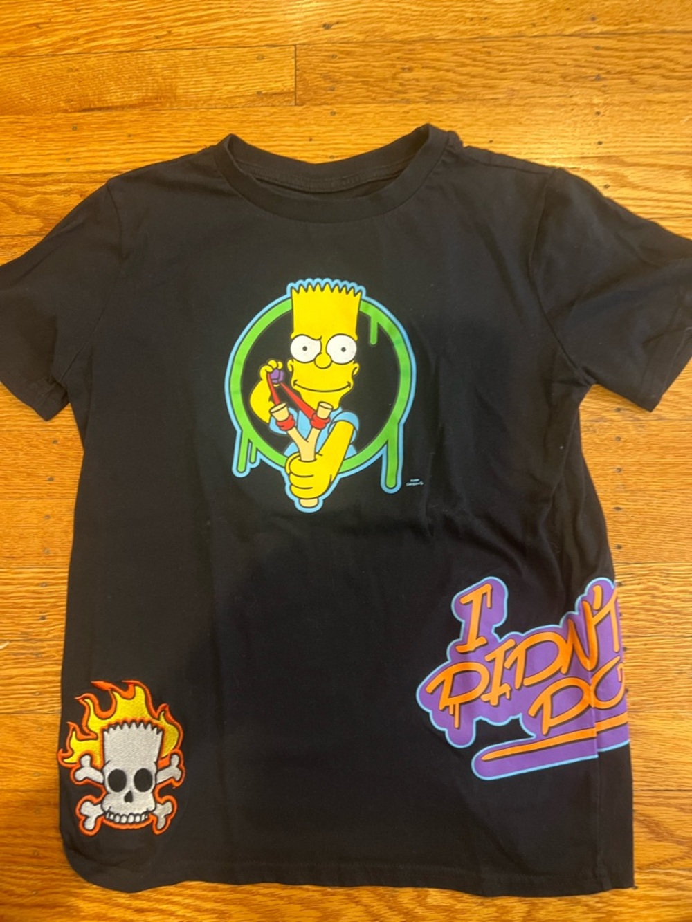 Black Kids' Bart Simpson Graphic Tee